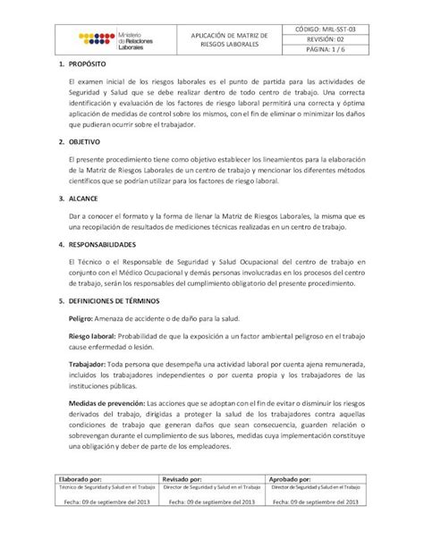 PDF Aplicación de Matriz de Riesgos laborales MRL DOKUMEN TIPS