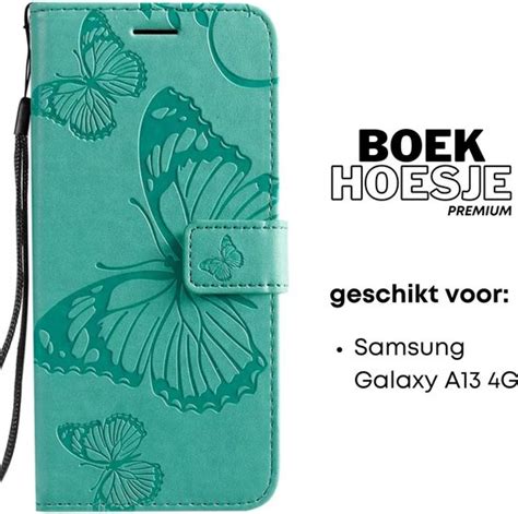 Oppo A16 A16s A54s Hoesje Vlinders Groen Portemonnee Book Case