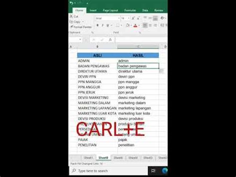 Cara Cepat Merubah Huruf Kecil Besar Di Excel Tanpa Rumus Youtube