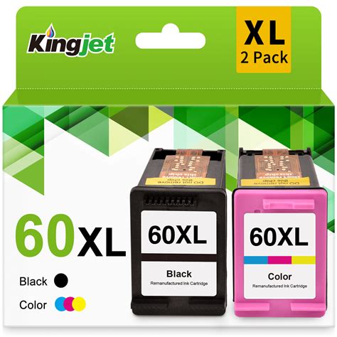 2 Pack 60xl Ink Cartridges For Hp Photosmart Deskjet Envy Printers