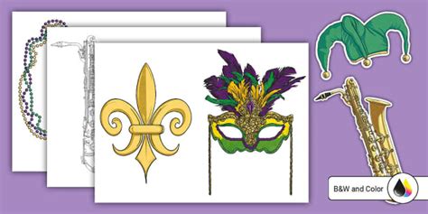 Mardi Gras Bulletin Board Cutouts Lehrer Gemacht Twinkl