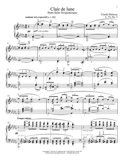 Christopher Harding Clair De Lune Sheet Music For Piano Solo