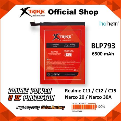 Jual Baterai Xtrike Double Power Original Realme C11 C12 C15 C25 Narzo