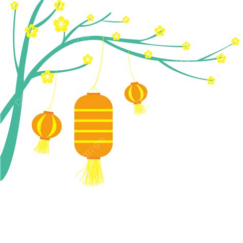 Chinese Lantern Festival Vector Art Png Lantern Tree Chinese Festival