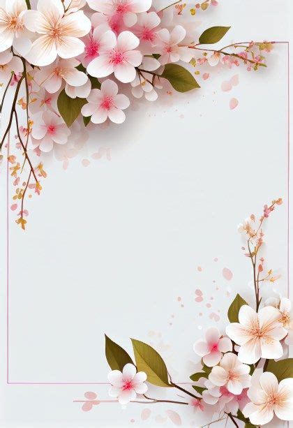 Free Pink Flower Frame Image In Flower Background Design Flower