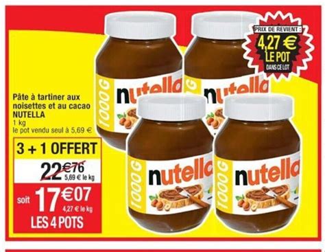 Promo Pate A Tartiner Aux Noisettes Et Au Cacao Nutella Chez Cora