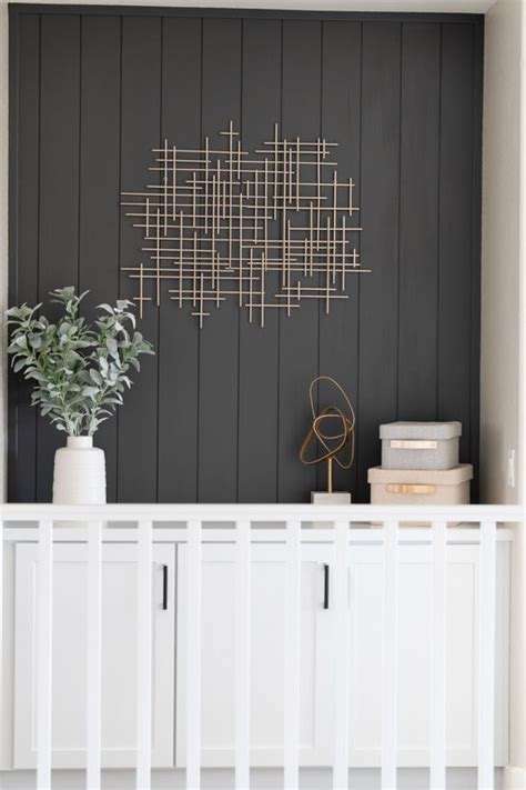 Diy Shiplap Wall Sherwin Williams Iron Ore Accent Wall Designs Wood Accent Wall Accent Wall