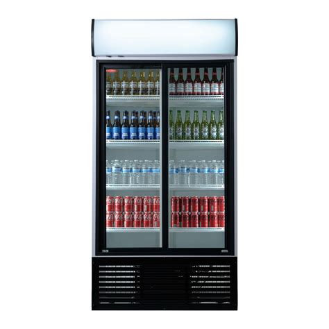 Contender 948l Commercial Double Glass Door Fridge Sliding Doors Ecatering