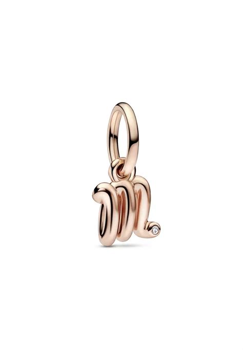 Buy Pandora Pandora 14k Rose Gold Plated Letter M Script Alphabet