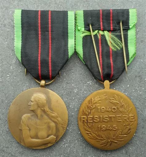 Belgique Wwii Medaille De La Resistance Eur