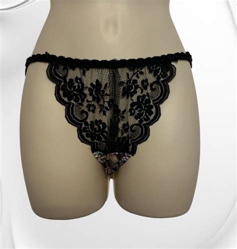 Maidenform Chantilly Vintage Silky Lace Hipster String Bikini Panties Sz M EBay