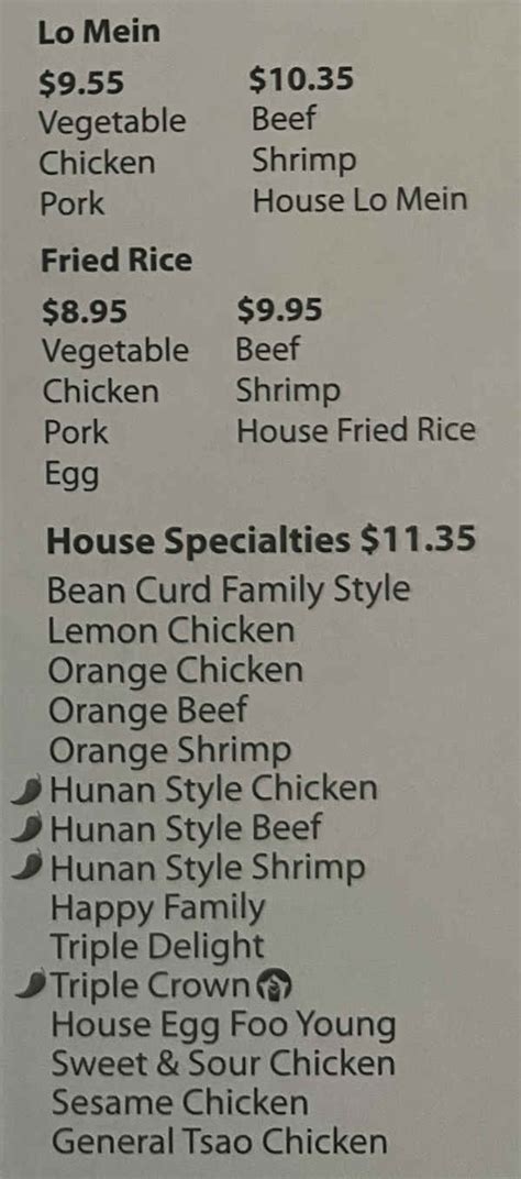 Oriental Kitchen Menu, Conway, AR