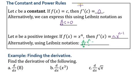 Derivatives The Constant Rule And Power Rule Youtube