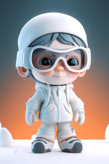 Premium AI Image | A cartoon character with a white helmet and goggles