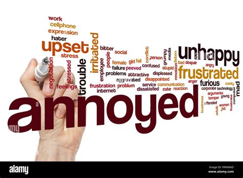 Annoyed word cloud Stock Photo - Alamy