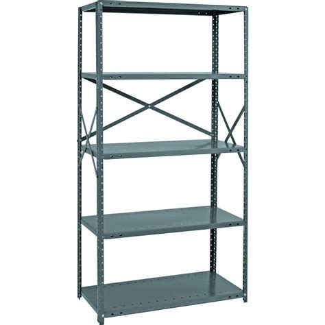 Quantum Heavy Duty 18 Gauge Industrial Steel Shelving — 5 Shelves 48in W X 18in D X 75in H