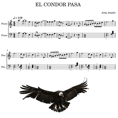 Entusiasta Ballena Barba Creativo Partitura Del Condor Pasa Para Piano