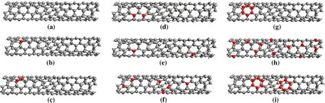 Different Types Of Vacancy Defects In The Cnt Highlighted In Red A