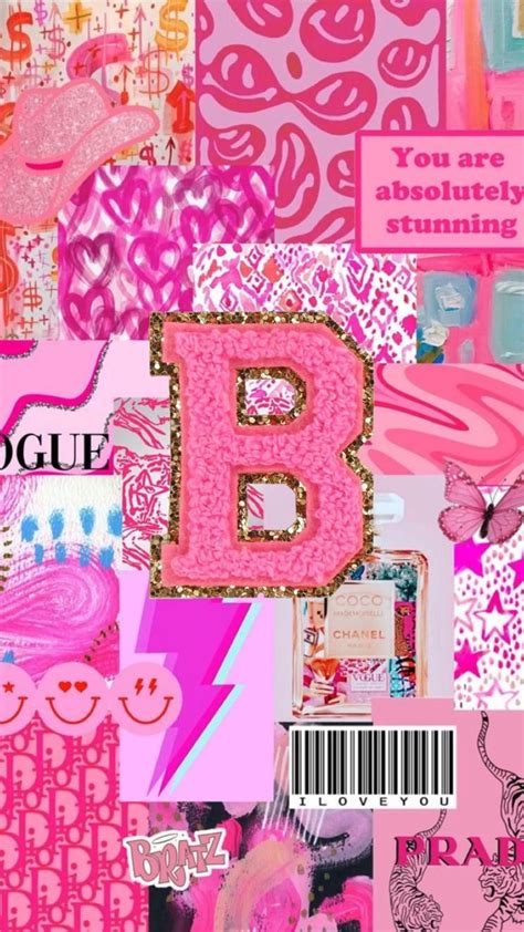 Preppy Wallpaper For Letter B Iphone Wallpaper Girly Pink Wallpaper