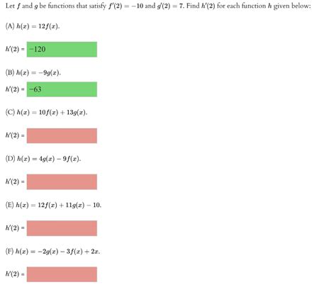 Solved Let F And G Be Functions That Satisfy F 2 10 And