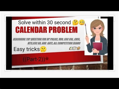 Calendar Problem You Should Know Easy Short Cut Ticks Calendar Tricks