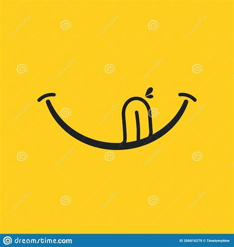 Sonrisa Alegre En Un Fondo Amarillo Ilustración Del Vector