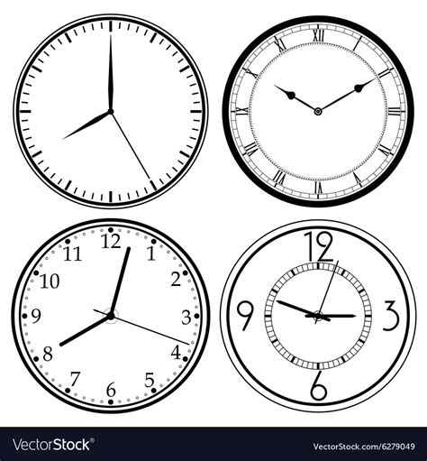 Wall clock template Royalty Free Vector Image - VectorStock