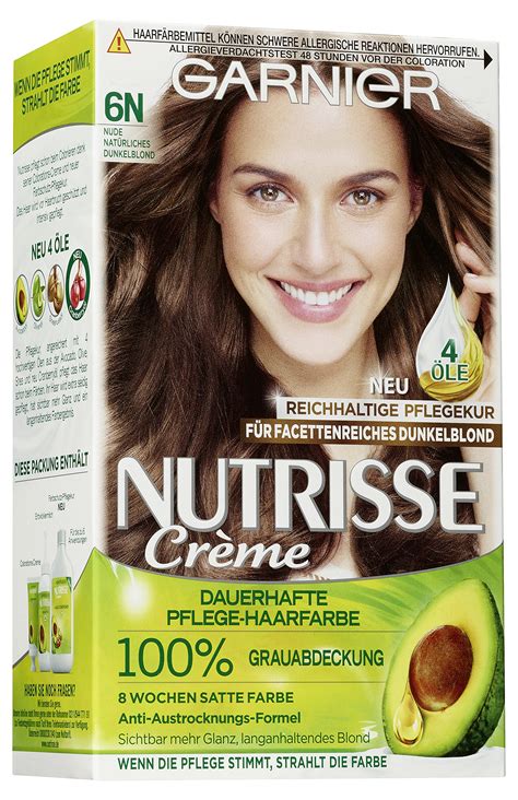 Garnier Nutrisse Creme Coloration 6N Nude Natural Dark Blond Permanent Hair Color With