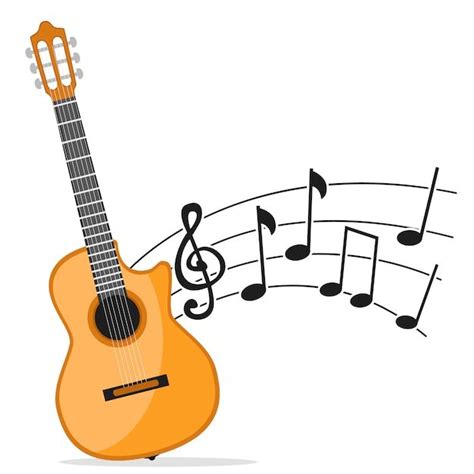 Musical Instrument Guitar And Notes On A Premium Vector Freepik