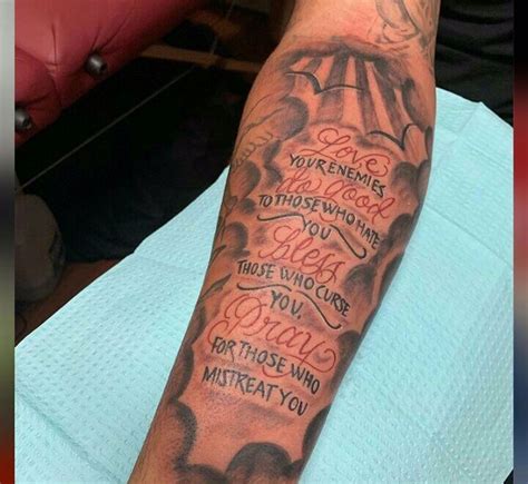 Forearm Bible Verse Tattoos On Arm With Clouds