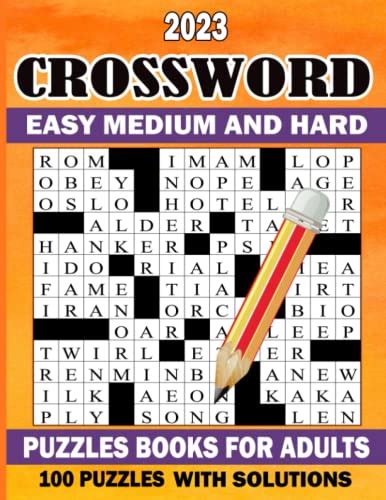 Easy Medium And Hard Crossword Puzzle Books For Adults Large