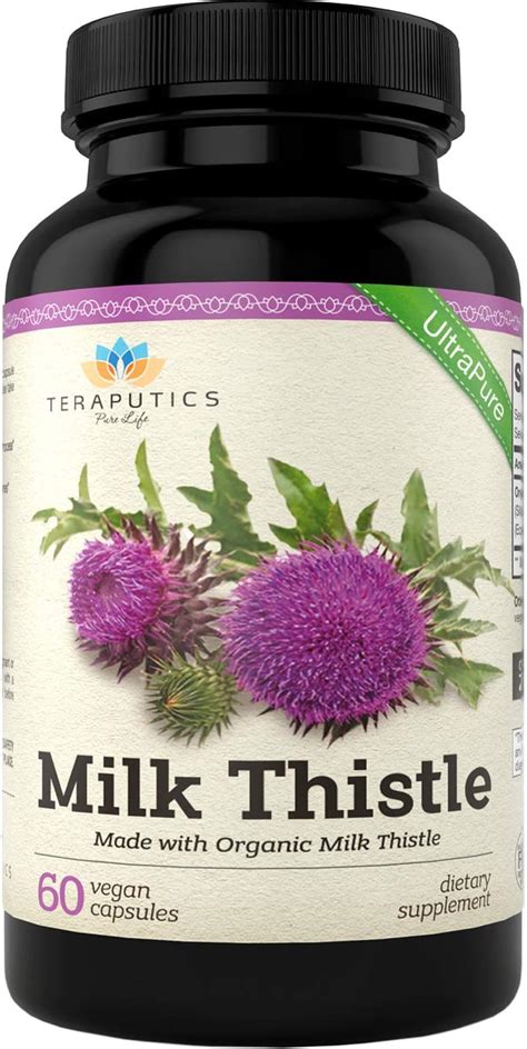 Organic Milk Thistle Non Gmo 2000mg 4x Concentrated Vegan