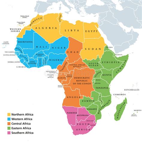 Politische Karte Einzelner Staaten Afrikas Vektor Abbildung