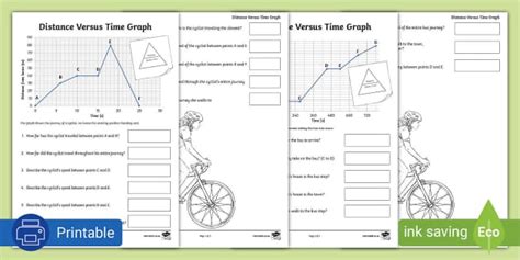 Distance Versus Time Worksheets Graph Activity Twinkl