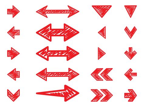 Hand Drawn Arrows Set Vector Art Graphics Freevector