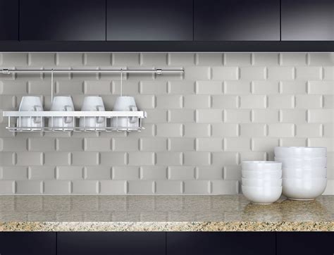 Gray Glossy Subway Beveled Tile 3x6 Msi Backsplash Tile