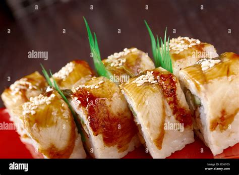 sushi with eel. traditional japanese food Stock Photo - Alamy