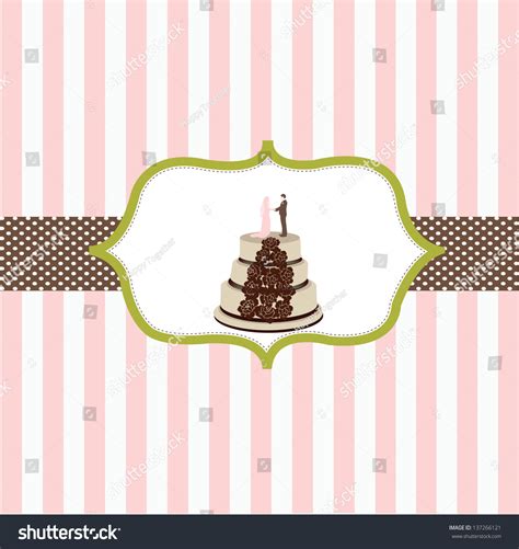 Wedding Cake Invitation Card Stock Vector Royalty Free 137266121