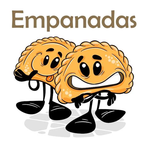 Empanadas Gracioso Personaje De Dibujos Animados Vector Fondo Aislado