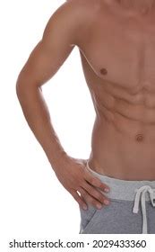 Shirtless Man Slim Body Isolated On Stock Photo Shutterstock