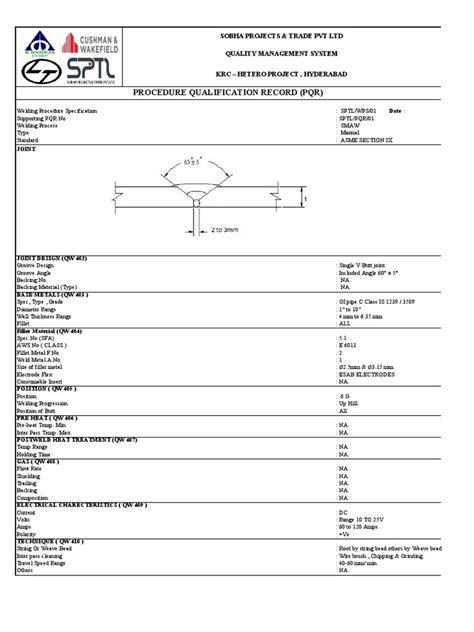 Procedure Qualification Records Pdf Construction Welding