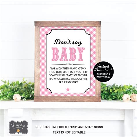 Don T Say Baby Game Baby Q Game Printable Baby Shower Etsy Uk