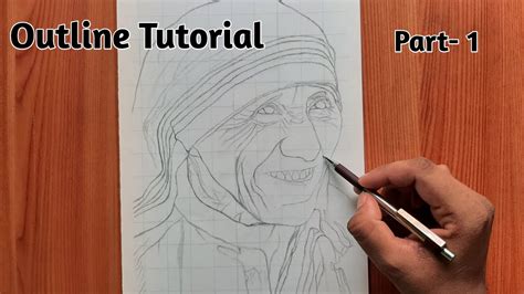 How To Draw Mother Teresa Outline Tutorial Youtube