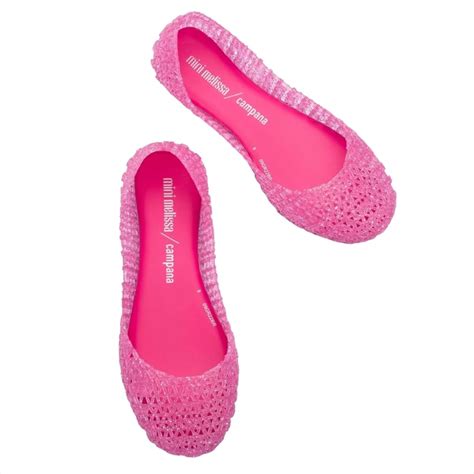 Sapatilha Mini Melissa Campana Papel Infantil Rosa Glitter