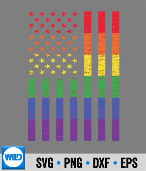 LGBT SVG Lgbt American Flag Pride Rainbow Gay Lesbian Bisexual Trans SVG WildSvg