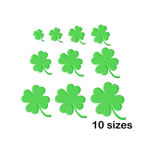 Four Leaf Clover Embroidery Designs Instant Download 10 Etsy