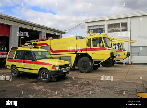 Airport fire vehicles parked outside a fire station Stock Photo - Alamy