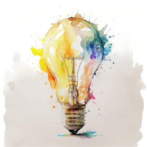 Premium Photo Watercolor Light Bulb Illustration Ai Generativexa