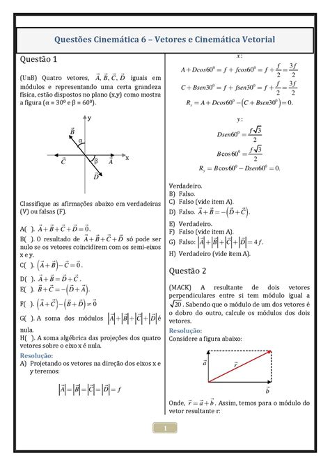 Exercicios Resolvidos De Cinematica Lopezcaddy