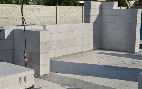 House Walls Built from a Concrete Foam Blocks Stock Image - Image of ...